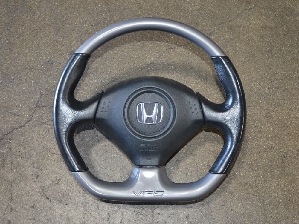 Honda Genuine S2000 AP1 AP2 Type V Steering Wheel VGS Flat Bottom Silver OEM JDM